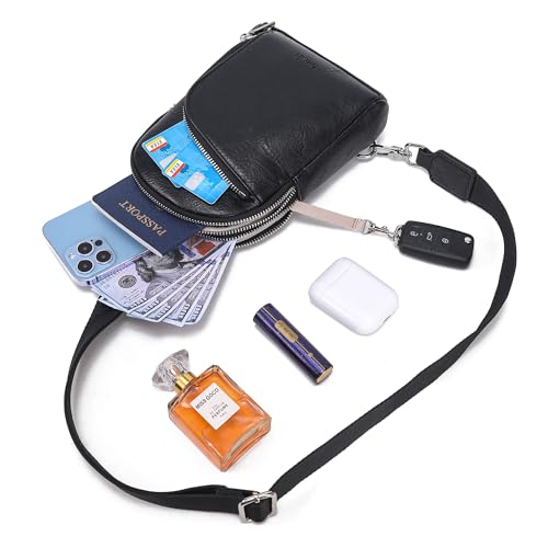 Image of INICAT RFID Blocking Sling Bag, Anti Theft Crossbody Bag for Women, Travel Fanny Pack Style Purse, Vegan Leather(Black)