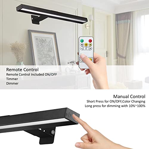 Rosteo Wireless Picture Lights With Remote, Rechargeable Battery Painting Light, Dimmable/Timer Off Led Dartboard Light, 16 Inch Full Metal Art Display Light With 50Leds For Picture Artwork Gallery #TOP3