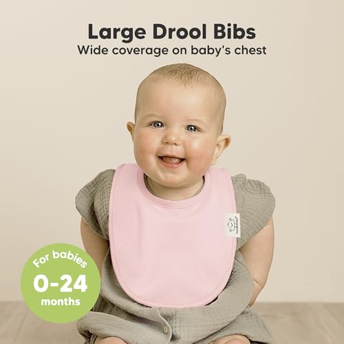 Image of 8-Pack Organic Baby Bibs for Boys, Girls - Soft Cotton Drooling and Teething Bibs for Baby Girl & Boy, Extra Absorbent, Easy to Clean & Put On for Toddler, Newborn, Infant 0-24 Months (Embrace)