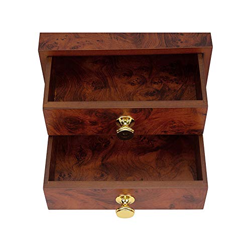 MADEIRA Garnschatulle Oberfläche Wurzelholz-Optik (leer/ 19,5 x 23,5 x 12 cm), mit Zwei herausnehmbaren Schubladen, bietet viel Stauraum und ist EIN echter Hingucker