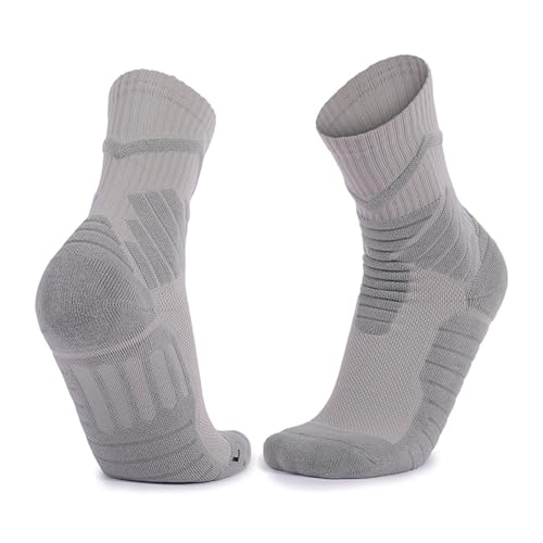 Socks for Sports, Casual Outing and Fitness, Comfortable, Breathable, Machine Washable, High Resilience, Soft, Abrasion-Resistant, Pilling-Resistant - 1 Pack, Grey