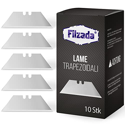 Filzada® 10x PROFI Lame trapezoidali per coltelli da tappeto - 0,5 x 0,5 mm - Lame di ricambio ultra affilate anche per coltelli da taglio
