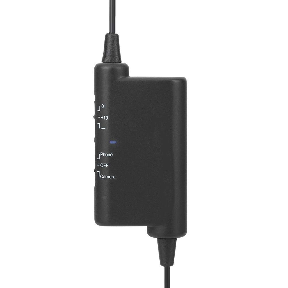 LYM-DM2 Cable Micrófono de Solapa de Solapa Micrófono Externo con Cable de 3.5mm Entrevista Clip de Collar Externo Mic Micrófono de Solapa con Clip de Manos Libres para Grabación de Teléfono