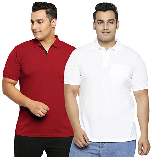 Image of Wear Your Opinion Men's Plus Size Half Sleeve Polo T-Shirt Combo (Set of 2)