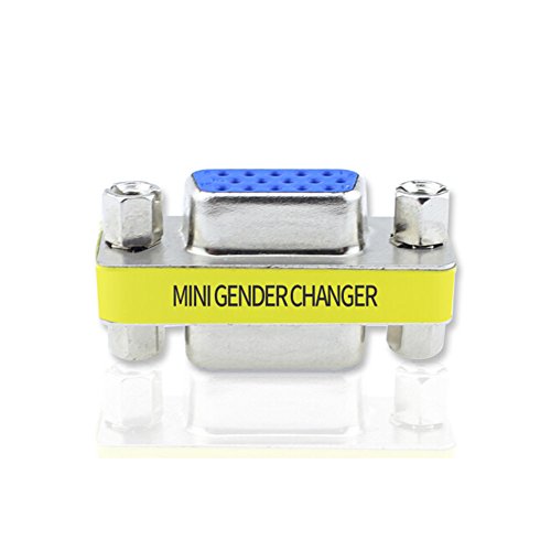 Image of WOVTE DB9 Female to Female Mini Gender Changer Coupler Adapter Connector Pack of 2 (VGA /SVGA 15 /15)