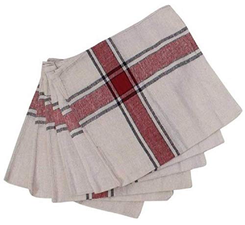 QUALCOSA KITCHEN Cotton Glass Cleaning White Duster, Wet and Dry Cotton Cleaning Cloth, Table Duster (Beige, White, 18x18 inch) - 12 Pieces