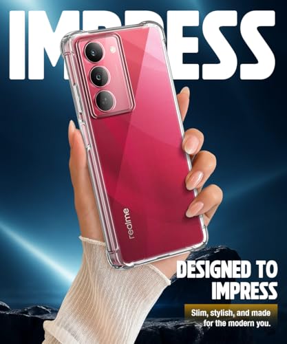 Image of WOW IMAGINE Clear Back Cover Case for Realme 14x 5G | Realme Narzo 80x | Realme P3x | Shockproof Soft TPU Case | Cushioned Edges for Ultimate Protection Back Cover Case - Transparent