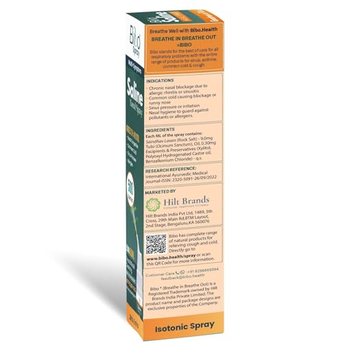Image of Bibo Spray - Multiple Symptom Saline Nasal Spray | 60ML