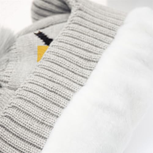 Kids Beanie with Ear Flaps for Boys Girls Pom-pom Knit Hats Warm Fleece Lining Winter Outdoor Skull Snow Ski Cap3