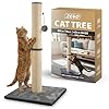 Rex & Roxy Cat Scratching Post 80CM | Tall Sisal Scratch Pole For Indoor Cats | Plush Base Cat Tower With Hanging Toy | Strong Post For Kittens And Large Breeds