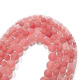 AGCFABS 1strand/lot 4/6/8/10mm Matte Watermelon Red Chalcedony Stone Round Loose Spacer Beads for Bracelet Jewelry Makings Supplies (Red Chalcedony, 8 mm)