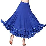 CISMARK Waltz Happy Dance Ballroom Long Halloween Party Costumes Skirts Blue