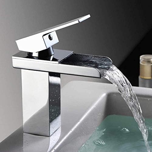 Mélangeur de lavabo cascade en laiton massif finition brossée