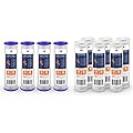 Aquaboon 4-Pack of 1 Micron 10" Pleated Sediment Water Filter Replacement Cartridge & Aquaboon 6-Pack of 1 Micron 10" String Wound Sediment Water Filter Replacement Cartridge