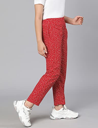 Image of oxolloxo Girls Regular Fit Polyester Solid Casual Pant