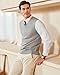 Kallspin Men's Pure Cotton Sweater Vest V Neck Regular Fit Knit Sleeveless Pullover Sweater(Light Grey, 3XL)