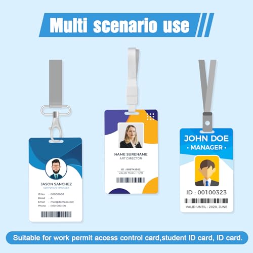 100 Pack Premium Blank PVC Cards with Slot Punch on Short Side - Vertical Slot Punch Blank ID Cards - CR80 30 Mil Graphic Quality White Plastic Cards for Photo ID Badge Printers - Thumbnail 7