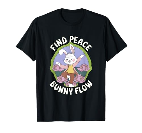 Fitness Bunny Yoga Lovers ENCUENTRA LA PAZ CONEJITO FLOW Funny Rabbit Camiseta