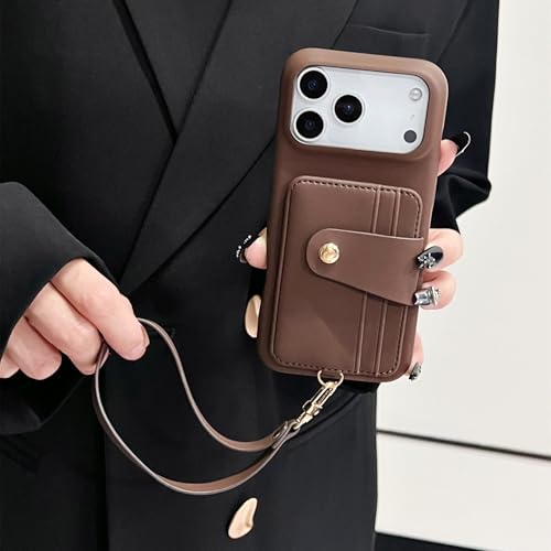 RNOZX For iPhone17 Pro�p���U�[���}���`�J�[�h�X���b�g�t���X�}�z�P�[�X�A�}�O�l�b�g���o�b�N���A�E�H���b�g�J�o�[�A�X�g���b�v�t���iFor iPhone17 Pro/LZSK�Ή��j
