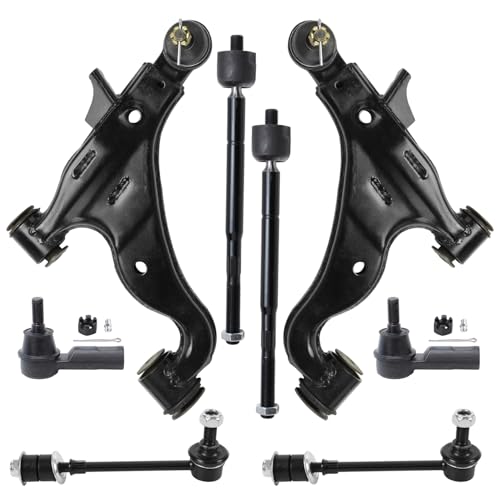 Image of Detroit Axle - RWD 8pc Front End Kit for 2005-2015 Toyota Tacoma, 2 Lower Control Arms with Ball Joint 2 Sway Bars 4 Inner Outer Tie Rods 2006 2007 2008 2009 2010 2011 2012 2013 2014 Replacement