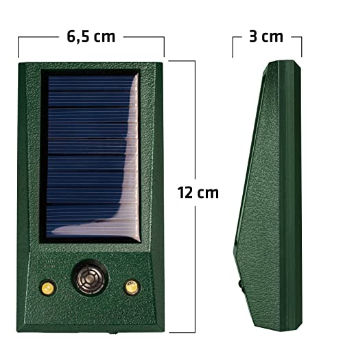 GARDIGO® Solar Tierabwehr Basic I Vertreibt Hunde, Katzen, Mäuse, Ratten und Wildtiere I Tiervertreiber mit weißem und rotem LED Blitzlicht