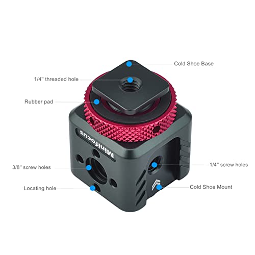 Camera Hot Shoe Extension Bracket With Triple Cold Shoe Mount Adapter For Led Video Light Mic Monitor Audio Recorder Studio Flash, With 1/4'', 3/8'' Thread Hole And Arri-Locating Hole For Magic Arm #TOP2