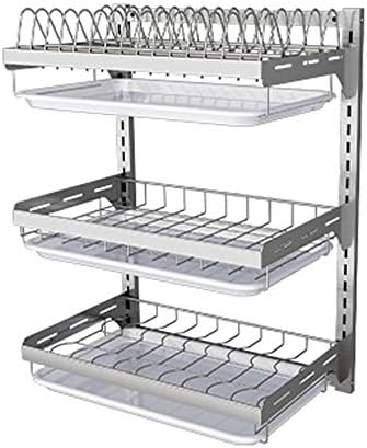 Stainless Steel Wall-Mount Kitchen Drain Rack - Durable Drying Rack for Tableware Storage, Space-Saving Organizer for Utensils and Tools, Essential Kitchen Supplies
