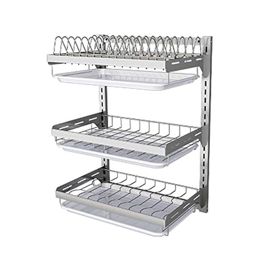 Dish rack Stainless Steel Drain Rack Kitchen Rack Wall Mount Rack Tool Supplies Tableware Storage Box Put Drying Rack