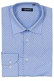 Coveri Camicia in puro cotone microfantasia con vestibilità slim fit e collo classico, Celeste L