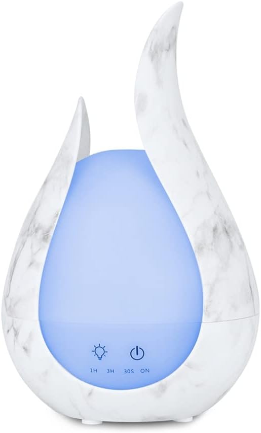 200ML Ultrasonic Continuous Whisper-Quiet Humidifier Waterless Auto Shut-off 7 Color Light Oil Grain Diffuser(Onecolor)
