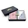 Copag 4-Color Legacy Design 100% Plastic Playing Cards, Bridge Size (Narrow) Jumbo Index Red/Blue Double Deck Set...
