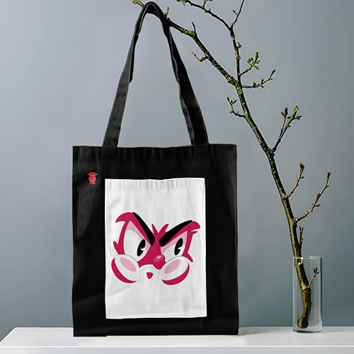 Image of ZORI Black Tote Bag With Pocket Printed Designed Canvas Tote Bags For Women large capacity,Tote bag For Shopping, College, Travel, More Canvas Handbag For Unisex Bag