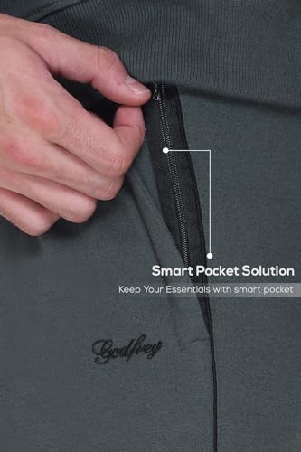 Image of GODFREY Zipper Track Suit For Man Winter Wear High Neck Cotton Tracksuit- Co ords For Men Regular Fit