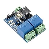 Dual Channel WiFi Relay Module, 5V ESP8266, IOT Smart Home Phone APP Remote Switch, Onboard -01 WiFi, High Performance STM8S103