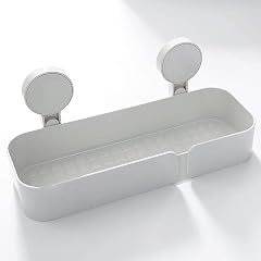 Ruiseawing Bathroom Wall Organizer Shower Caddy Wall Adhesive with Towel Rack Toothbrush Shampoo Holder for Shower Storage