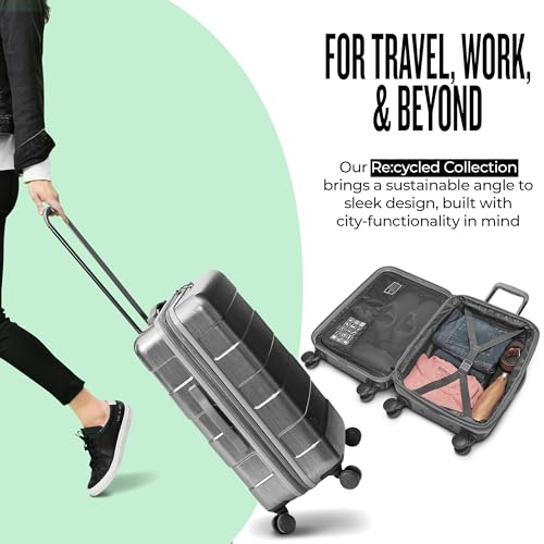 Solo New York 22" Carry On Spinner - Luggage for Travel, Suitcases with Wheels, Hardside Rolling Bag for Men & Women, TSA Ready Carry-On, Lightweight, Expandable Body - Re:Serve, Gray4