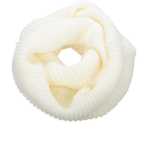 NEOSAN Womens Thick Ribbed Knit Winter Infinity Circle Loop Scarf Cream