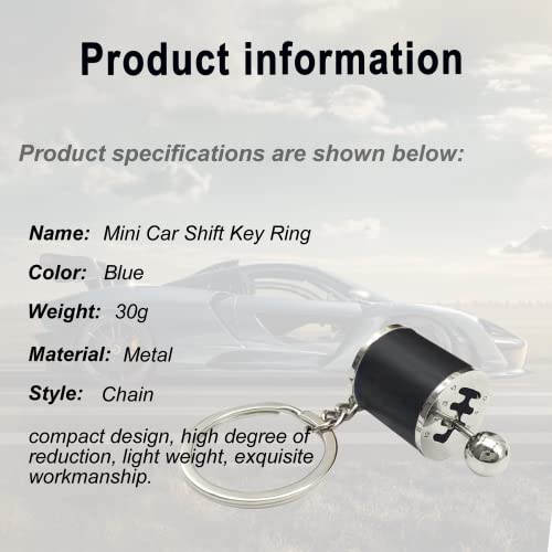 Stymart Shifter Gear Keychain - 6 Speed Gear Box Mini Car Shift Stick Knob Keyring, Key Fob Accessory (Black) - Thumbnail 6