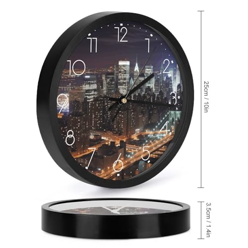 Horloge murale alimentée par piles silencieuse ronde 25,4 cm
