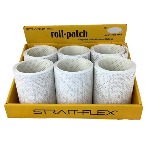 Strait-Flex 6x perfil de esquina Roll-Patch 5.5 rollo 6,10 m blanco parche reparación para pladur tira compuesta flexible con fibra reparación grietas daños protección de cantos