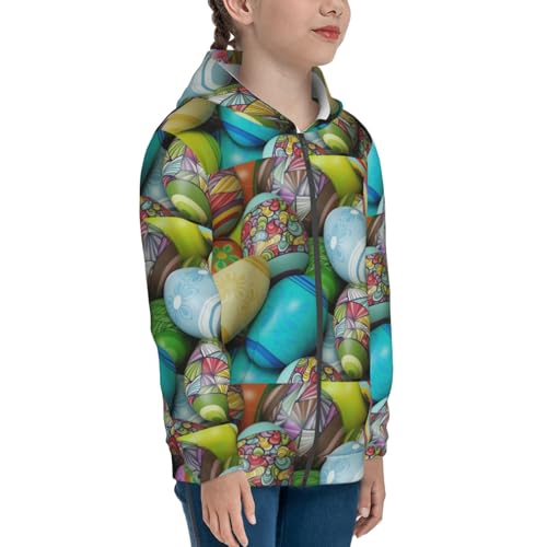 Easter Egg1 Kid Hoodies Boys Zip Up Sweatshirts Girls Pullover with Pocket4
