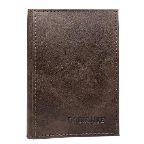 Slim minimalist wallet RFID blocking credit card holder for mens front pocket bifold leather business card holder organizer pocket (brown)