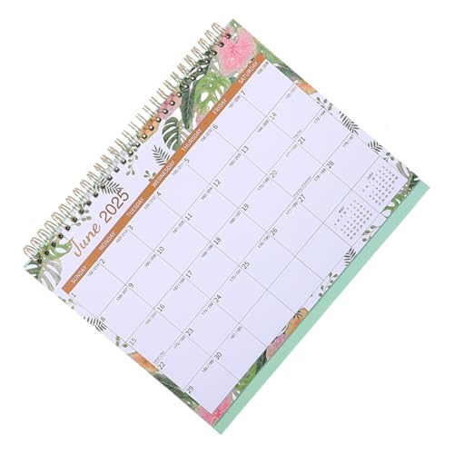 HIAKDOFT 年卓上カレンダー 英語フォーマット 小型スタンディングデスクカレンダー 翻?台? 多機能日誌付き ツインワイヤーバインディング