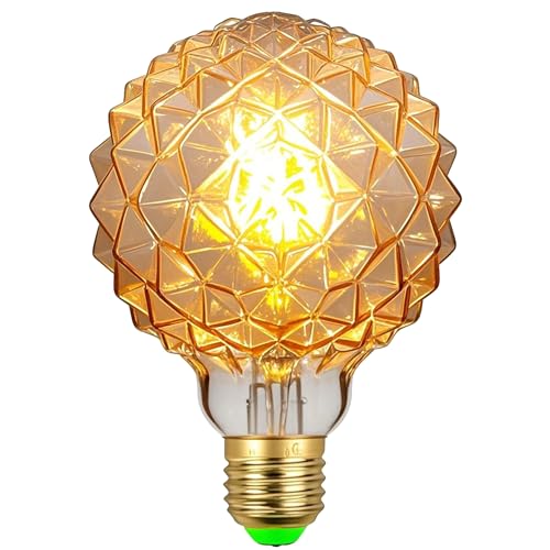 Bombillas Led TIANFAN, bombilla Vintage, filamento Led, bombilla Edison, 4 W, bombillas decorativas especiales no regulables, 220/240 V E27, brillo cálido (G95 Piña Dorada)