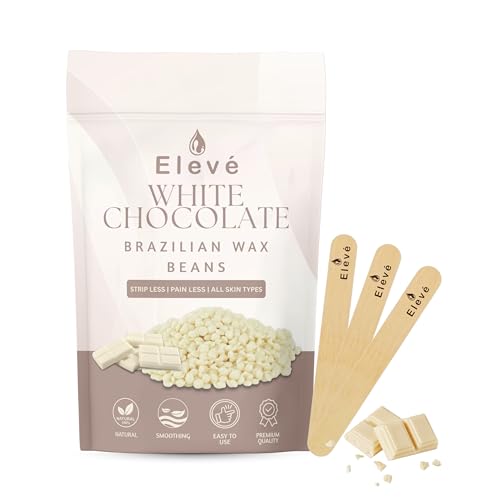 Image of Eleve Brazilian Wax For Smooth Hair Removal - For All Skin Types|Removes Tan, Dead Skin, Brightens & Moisturizes Skin|For Arms, Legs, Chest, And Full Body (White Chocolate) (100g)