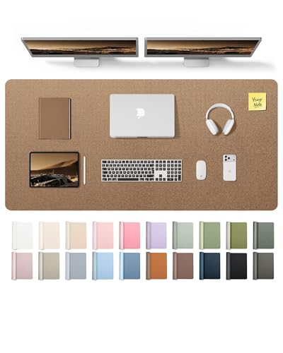 Image of YSAGi Leather Desk Pad Protector, Office Desk Mat, Large Mouse Pad, Non-Slip PU Leather Desk Blotter, Laptop Desk Pad, Waterproof Desk Writing Pad for Office and Home (Shiny Bronze,55 inch x 24 inch)