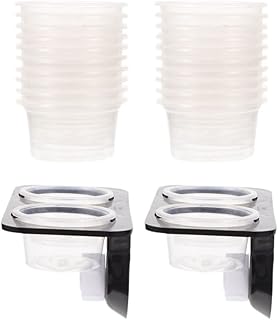 Mipcase Suction Cup Reptile Feeder Reptile Ledge with 20 Cups Double Grid Reptile Feeding Food Water Bowl Worm Dish Gecko Feeder Bowl Reptile Ledge for Lizard Bearded Dragon 1 Set Gecko Food Cups