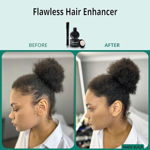 THICK FIBER Root Touch Up & Hairline Powder with Brush 4g, Covers Grey Roots & Thinning Hair, Sweat & Water Resistant - Image 3