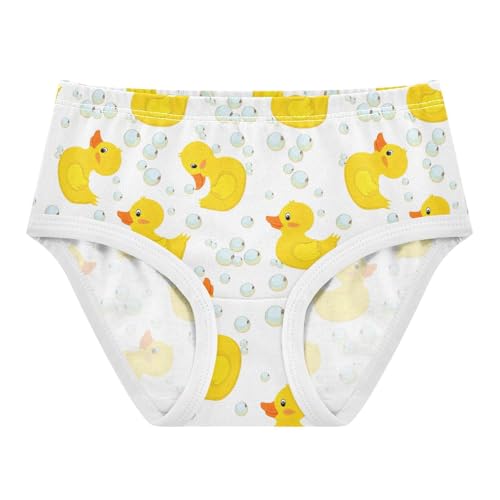 Joisal Cute Yellow Ducks White Cute Panties Girl Toddler Girls Underwear Cotton Florals Briefs Underpants 2t
