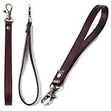 [CIBOLA] 高級牛革 ストラップ 革レザー 携帯ストラップ 手首 本革 スマホ ハンドストラップ 落下防止 財布用 フック付き 取り外し可能 (コーヒー色×光沢アンティークゴールド)